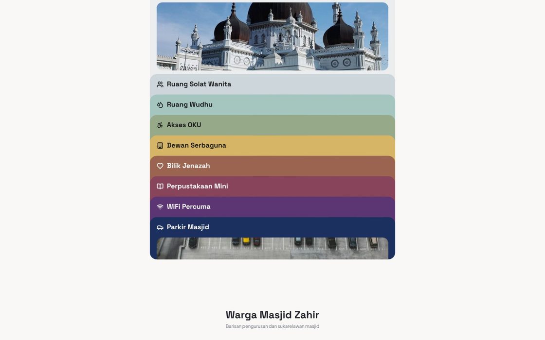 Masjid Zahir & Masjid Al Rahmah: Facilities